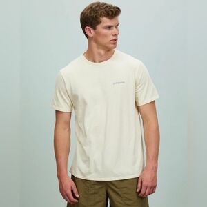 BNWT PATAGONIA Men L Women XL  Fitz Roy Iconic Responsibili Tee Shirt Beige